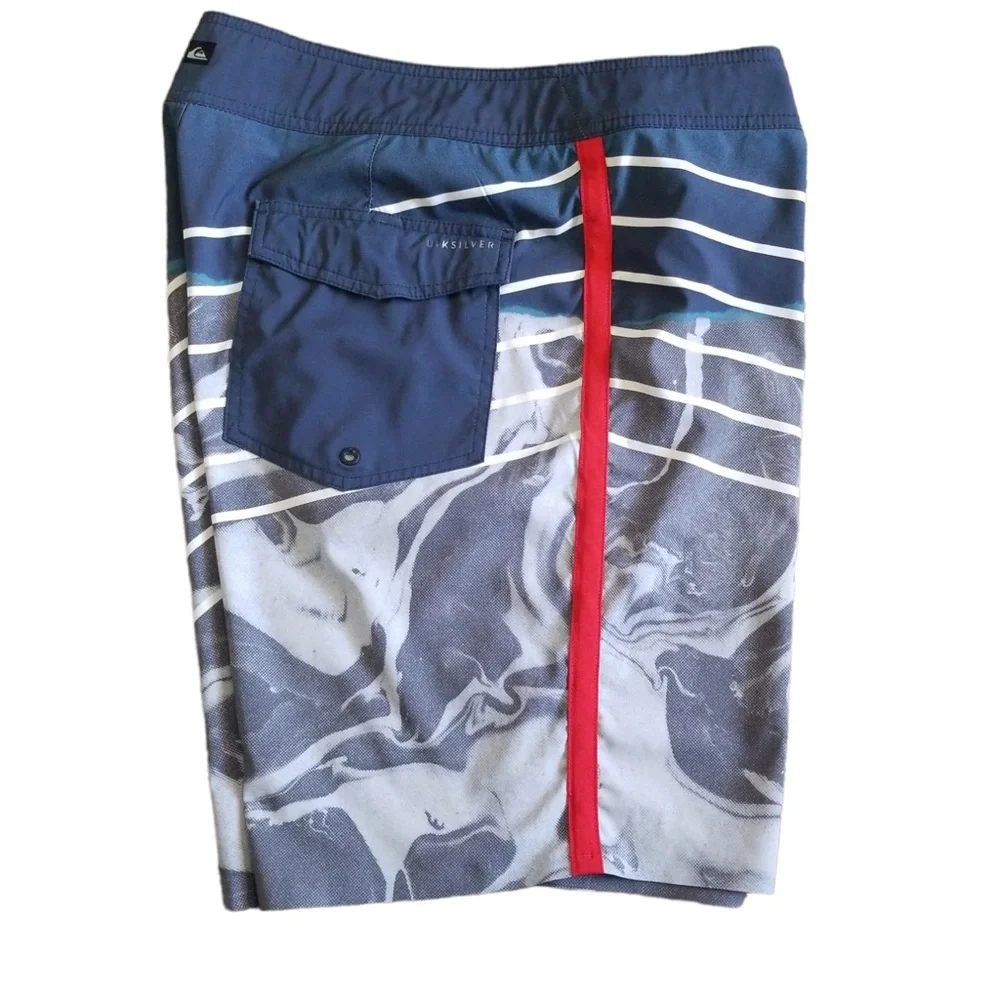 Quiksilver Men's Dryflight Highline Lava Slash Swim Board Shorts‎ Sz. 34
